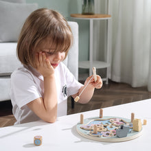 Wooden magnetic fishing game