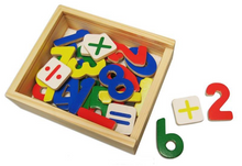 Wooden magnetic numbers and mathematical signs