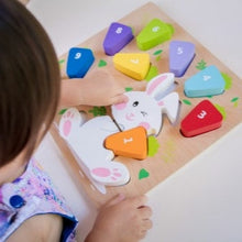 Wooden Bunny and Carrot Number counting puzzle
