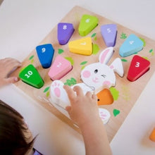 Wooden Bunny and Carrot Number counting puzzle