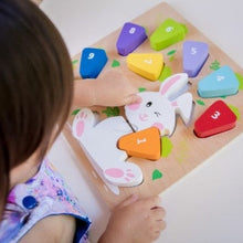 Wooden Bunny and Carrot Number counting puzzle