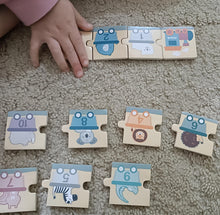 Wooden number puzzles