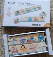 Wooden number puzzles