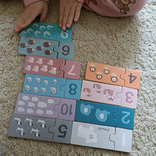 Wooden number puzzles
