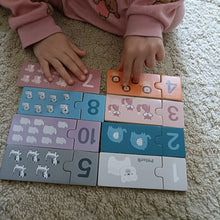 Wooden number puzzles