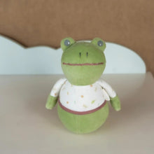 Organic cotton frog wheeble musical toy