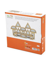 large, mirrored building shape blocks