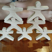 Wooden Balance people - set of 10 acrobat stacking wooden toy open ended play montessori