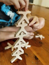 Wooden Balance people - set of 10 acrobat stacking wooden toy open ended play montessori