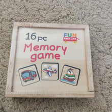 Wooden memory matching game - transport themed
