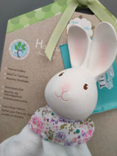 Natural Rubber Teether snuggle blanket Rabbit Baby teething toy organic Easter gift