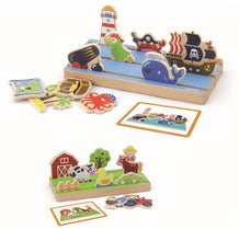 Wooden board to teach space and distance language to children