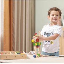 Wooden nuts and bolts construction set