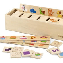 Wooden sorting classification posting box for children vocabulary building