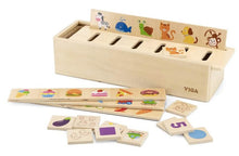 Wooden sorting classification posting box for children vocabulary building