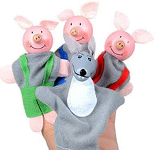 Wooden Finger puppets 3 little pigs - Toddler kids preschool family daycare story telling aids