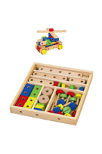 Wooden nuts and bolts construction set