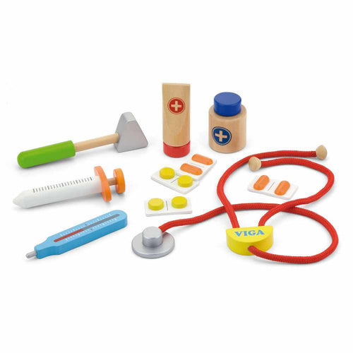 Doctors suitcase and wooden toys 