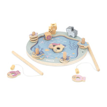 Wooden magnetic fishing game