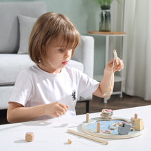 Wooden magnetic fishing game