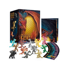 Dragon Egg collectible kit with various dragon figures and packaging on a white background