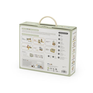Product packaging with text and images on a white background