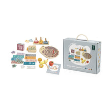 Set of wooden toys and box toddler toys