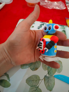 Air dry clay Future world - DIY Pull back and walking toys