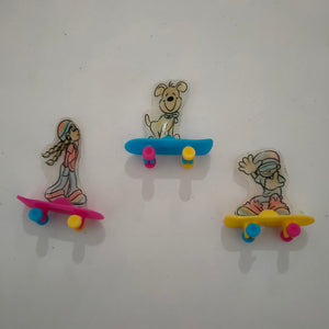 Shrink art figures with skateboard
