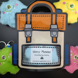 Worry Monster Bag tag - Kids Anxiety keyring  - Advancing All Children