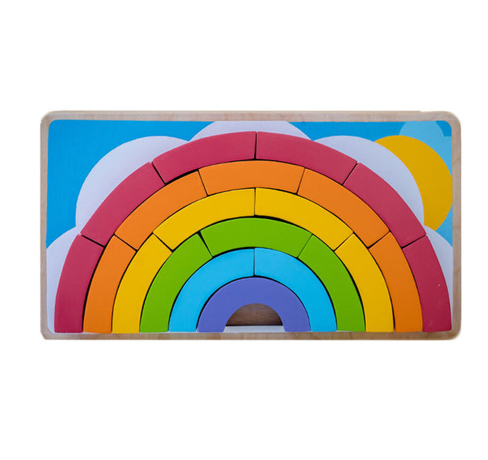 Wooden colour rainbow puzzle