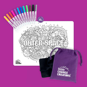 Outer space Re-FUN-able colouring set