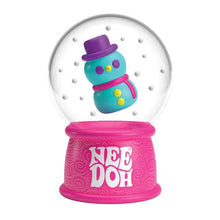 Snow globe with a colorful snowman figure on a pink base, featuring the text 'NEEDOH'.