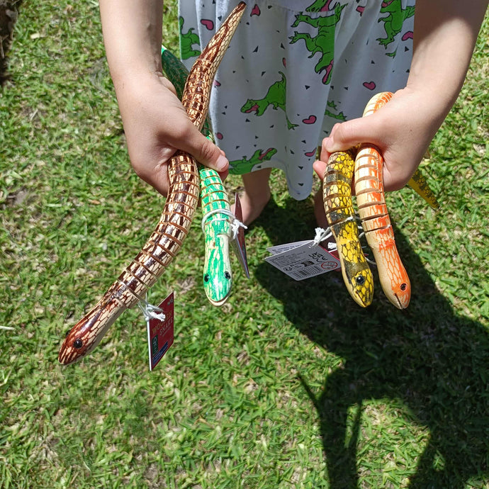 Wooden slithering snake toys