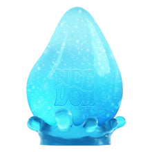 Blue teardrop-shaped object with 'DUDE DOH' branding on a white background