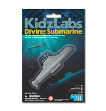 Packaging of KidzLabs Diving Submarine toy with underwater scene illustration.