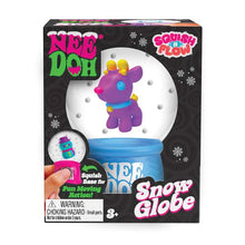 Nee Doh snow globe toy packaging with purple character and snowflake design