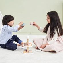 Wood pretend play cakes cups afternoon tea set 