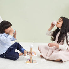 Wood pretend play cakes cups afternoon tea set 
