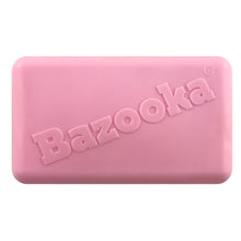 Pink bar of soap with 'Bazooka' branding on a white background