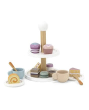 Wood pretend play cakes cups afternoon tea set 