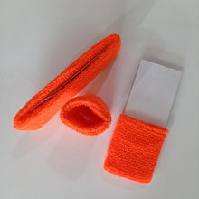 3 piece Fluorescent Headband and wrist guard set - Orange