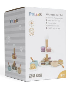Wood pretend play cakes cups afternoon tea set 