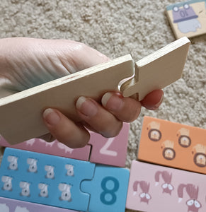 Wooden number puzzles