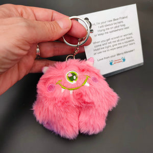 Worry Monster - Pocket buddy - Children's anxiety worries fears best friend. School Bag tag 