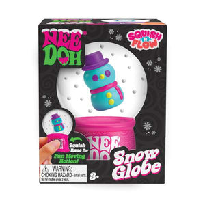 Nee Doh Snow Globe toy packaging with a snowman figure inside