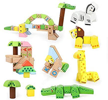 Forest animal blocks 80pcs alphabet and animal building blocks for babies and toddlers