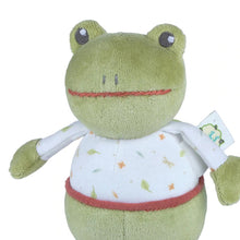 Organic cotton frog wheeble musical toy