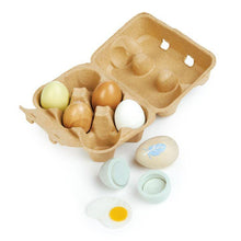 Wooden toy eggs with felt yolks