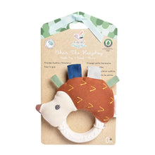 Ethan the Hedgehog Plush Rattle with Organic Natural Rubber Teether